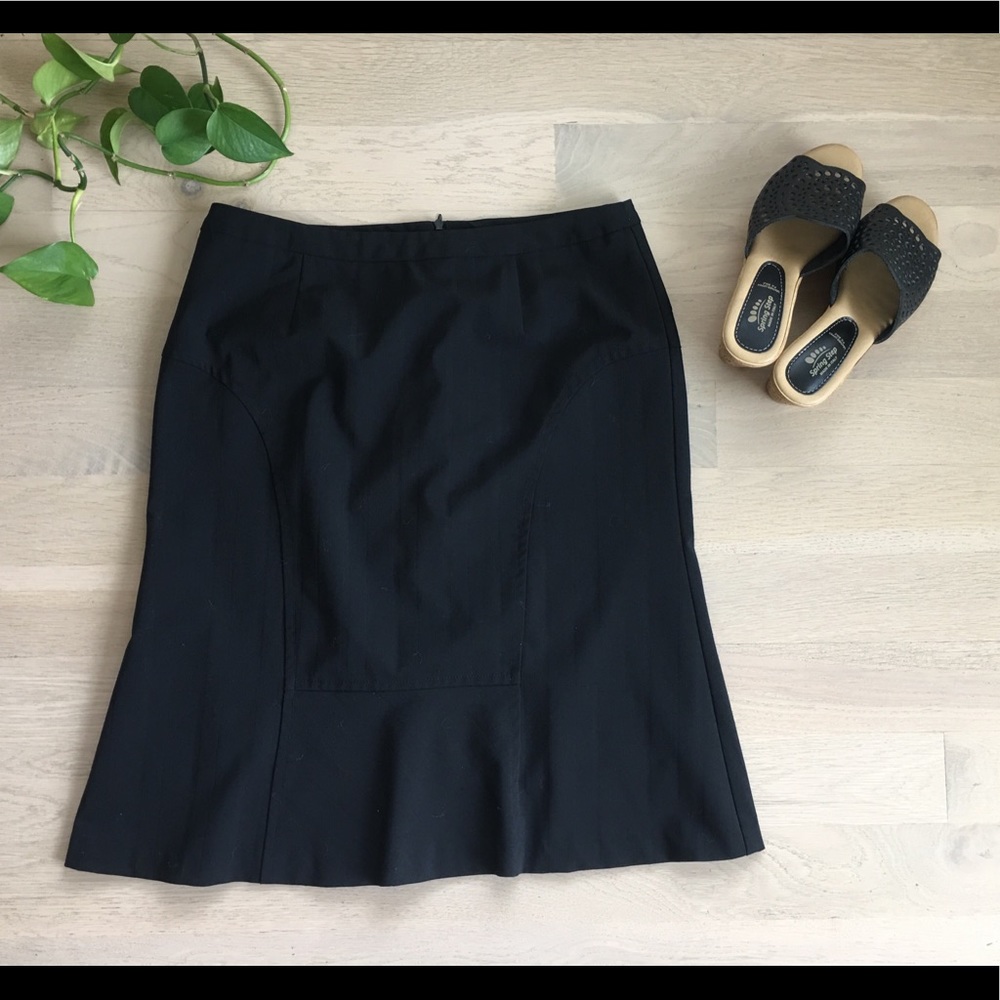 Trina Turk Black A-Line Midi Skirt 10